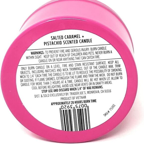 Trader Joe's Salted Caramel + Pistachio Scented Candle 5.7 oz - Picture 3 of 3